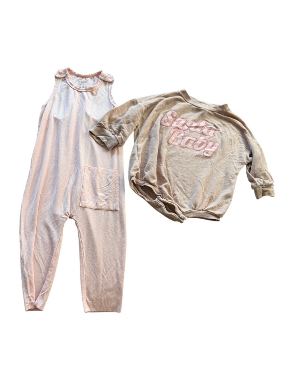 Tullabee Baby Girl Lot of 2 Bamboo One Pieces‎ Pink 12-18M
